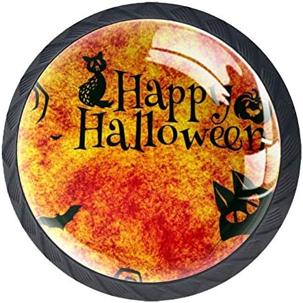 Halloween Wardrobe Handle Crystal Convex Lens Form 3D Figure Display for Drawer Cupboard Cabinet Closet Pull Handle to Decorate Kidsroom Livingroom Kitchen，1.38 X 1.1 inch 4 Pack Round Knob