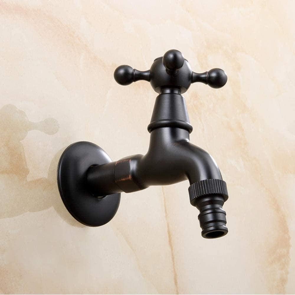 Wand-Wasserhahn Aus Edelstahl – Mattschwarz, Für Waschbecken & Waschmaschine (Kaltwasser)