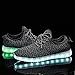 LeoVera Men's & Women's LED Shoes USB Charging Light Up Shoes Flashing Sneakers LVYZ86-Black-38