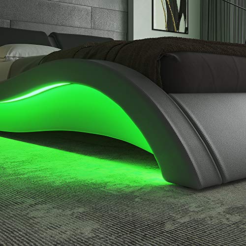 ZTOZZ Milan Wave Like Led Bed Frame Queen Size Contemporary Modern