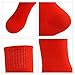 Red Long Tube Soccer Socks,Three street Unisex Youth Sport Cushion Over-Knee Length Comfort Compression Football Volleyball School Game Socks for Halloween Costumes Red 2-Pairs
