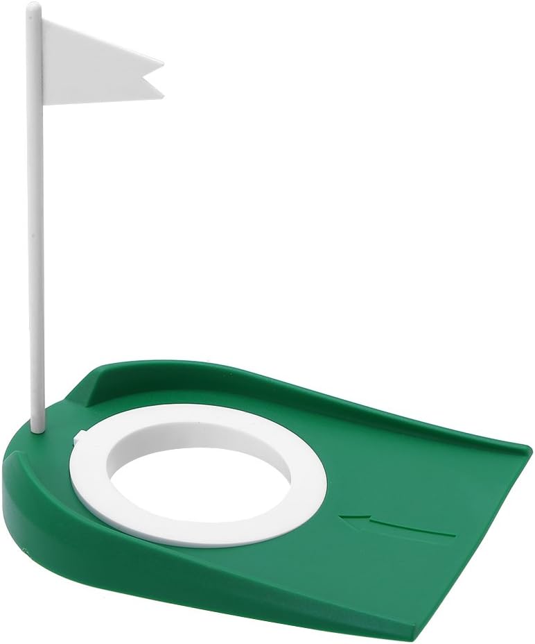 Yuniroom Indoor Outdoor Plastic Golf Putting Cup Practice Aids with Adjustable Hole White Flag