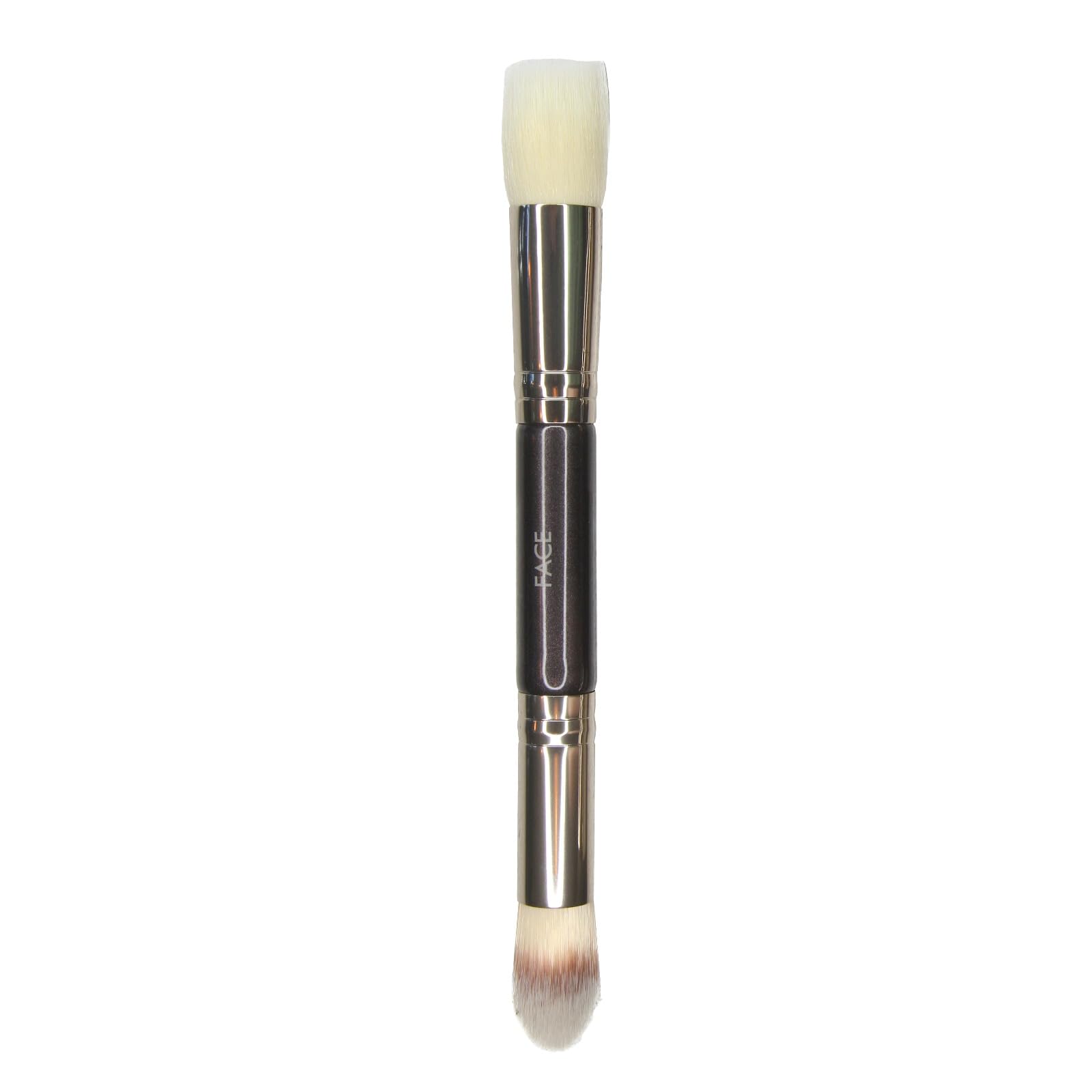 Double Ended Face Brush – Vegan Foundation & Contour Brush with Soft Bristles for Mature Sensitive Skin