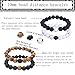BEDERO Couples Bead Distance Elastic Bracelets for Women Turquoise Black Volcanic Lava 10mm Stones 4 pcs