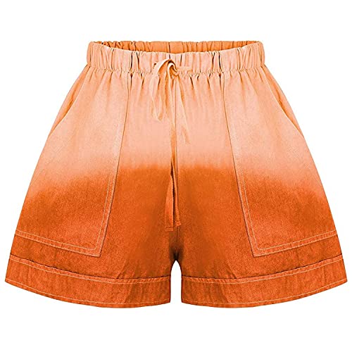 Elastic Waist Tie Dye Shorts for Women Summer Color Lounge Comfy