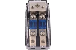 XCOAZIPOD AFS Fuse Holder Distribution Block 2 Way with 60A Mini ANL Fuse for The Applicable Car, Truck, Boat, or Other Vehicles Audio System (2 Way)