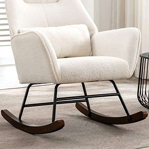 Rocking Chair, Comfy Nursery Rocking Chair Armchair Rocker Chair Lamb