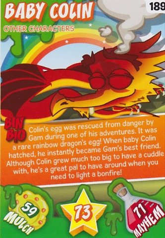 Bin Weevils Mulch Mayhem 189 BABY COLIN (OTHER CHARACTER) Individual trading Card
