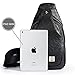tuowan Small Sling Bag Crossbody Backpack Over the Shoulder Bag for Men Women Travel Outdoors, Lightweight Chest Pack (Small, PU leather)