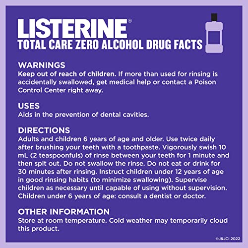 Listerine Total Care AlcoholFree Anticavity Fluoride Mouthwash, 6
