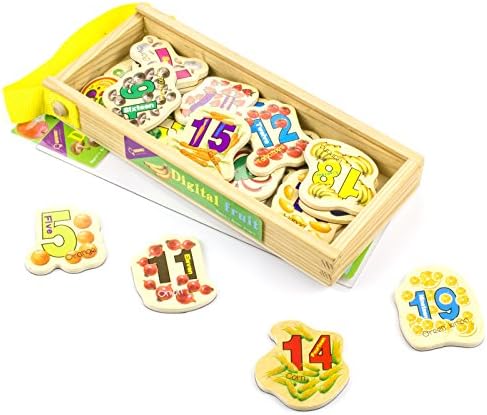 Timy 23 Wooden Magnets Magnetic Mathematics Number and Food Set in a Box