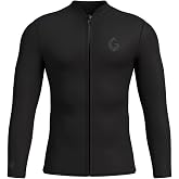 GoldFin Mens Wetsuit Top 3MM Wetsuits Jacket | Neoprene Jacket Long Sleeve Wet Suits for Water Sports Diving Surfing Kayaking Swimming