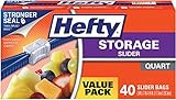 Hefty Slider Storage Bags, Quart, 40 Count (Pack of 9)