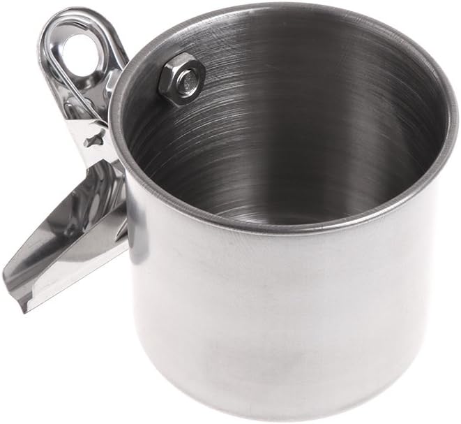 SELFON Bird Food Water Feeding Single Cups Bowl Parrot Parakeet Stand With Stainless Steel Clip Birdcage Accessories