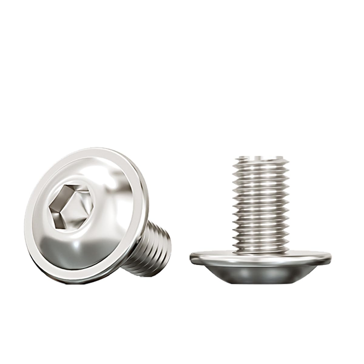 Drenky M8 Bolts, M8 X 12mm Rounded Head Screws with Flange And Hexagon 304 Stainless Steel Flanged Button Head Screws Fully Thread Machine Screws, Rustproof (Pack of 10) — image 1