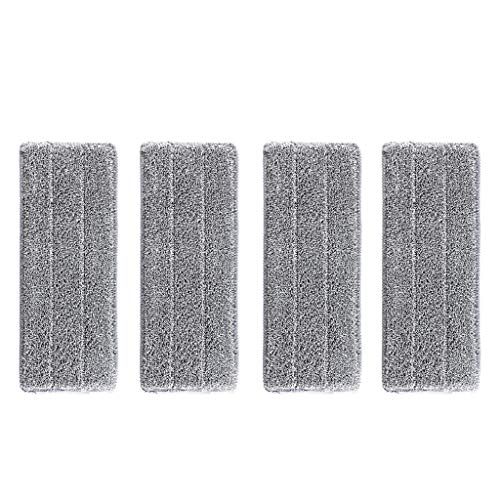 Nesee Washable Microfiber Mop Head (4 Pack) - Microfiber Replacement Mop Pads for Cleaning of Wet or Dry Floors - Professional Home/Office Cleaning Supplies