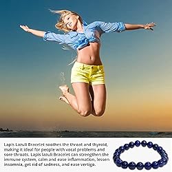 Natural Lapis Lazuli Elastic Bracelet for Women and