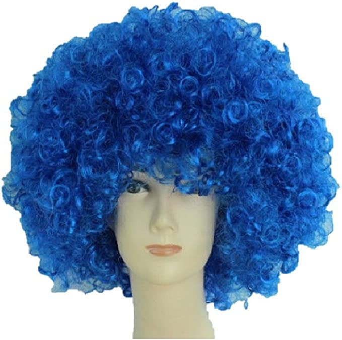 Matissa Unisex Clown Wig Circus Funny Fancy Party Dress Accessory Afro Stag Do Fun Joker (Royal Blue)