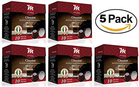Nespresso Compatible Coffee Capsules, MaxEspresso Gourmet Coffee, Italian Quality (Classico, 50 Capsules)