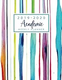 2019-2020 Academic Weekly Planner Appointment Book: Watercolor Stripes Cover | 17-Month Calendar Dat by M.H. Angelica