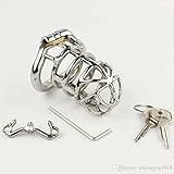 Stainless Steel Male Chastity Device 83mm Cock Cage Peins Lock Wth Spike RIng BDSM Sex Toys For Men Chastity Belt