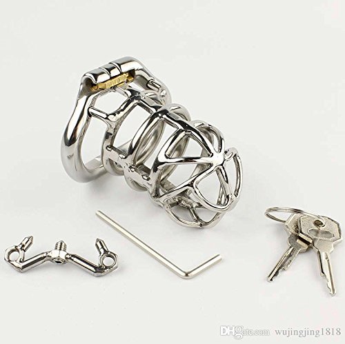 Stainless Steel Male Chastity Device 83mm Cock Cage Peins Lock Wth Spike RIng BDSM Sex Toys For Men Chastity Belt