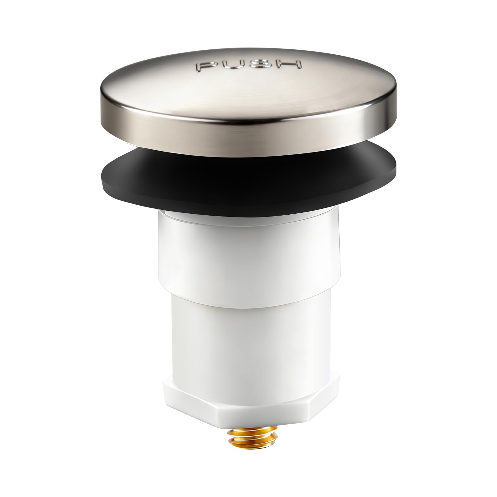 Photo 1 of 1 Pack Bathtub Drain Stopper 5/16'' Thread Studs, Bathroom Tub Drain Stopper 5/16'' Thread for Most Bathtubs Stopper (Brushed Nickel Cover)