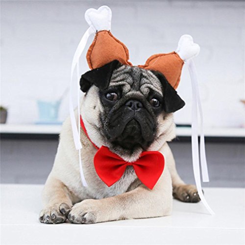 Unpara 2018 Funny Chicken Drumstick Headband for Dog Cat Turkey Headdress Accessories Costumes (S)