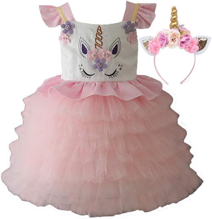 MOMBEBE COSLAND Baby Prinzessin Tutu Body Mit Stirnband - Niedlicher Party Outfit