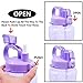 QuiFit Motivational Gallon Water Bottle - with Straw & Time Marker BPA Free 128/64 oz Large Water Jug Leak-Proof Durable for Fitness Outdoor Enthusiasts(Purple-B2, 64 oz)
