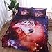YOUSA YOU SA Wolf Bedding Set Colorful Galaxy Print Duvet Covers Twin-2Pcs