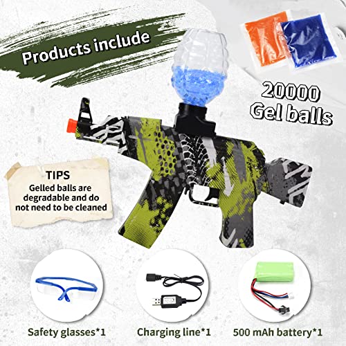 Electric with Gel Ball Blaster AKM-47 20000 Splatter for Outdoor Activities-Fighting Shooting Team Game The Best Gift Toys for Youth and Adults Over 14+