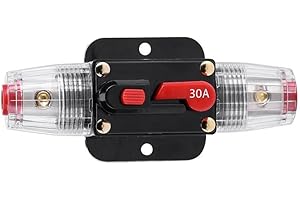 RVCAZON STETION Car Audio 30 Amp Resettable Fuse Circuit Breaker Car Protect for Audio System Fuse 12-24V DC for Car Audio Amps Overload Protection Fuse (30A)