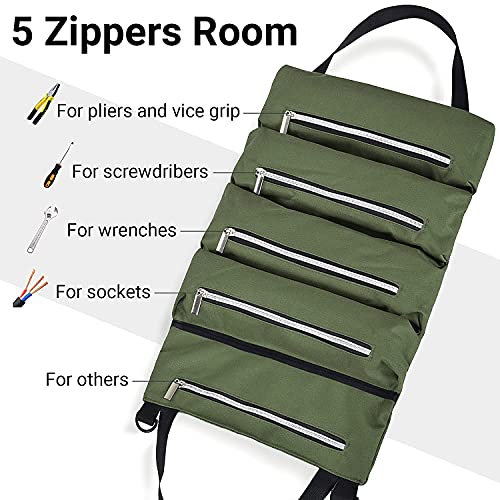 Tool Roll Bag,Hopene Turning Tool Roll Made of 600D Polyester Durable