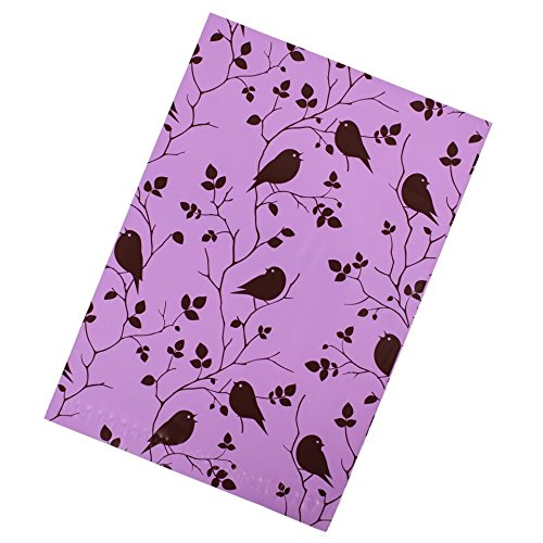 Poly Mailers 10x13 - Purple Birds in Trees - Premium Unpadded Shipping Envelopes - Pack of 100 - Thumbnail 2