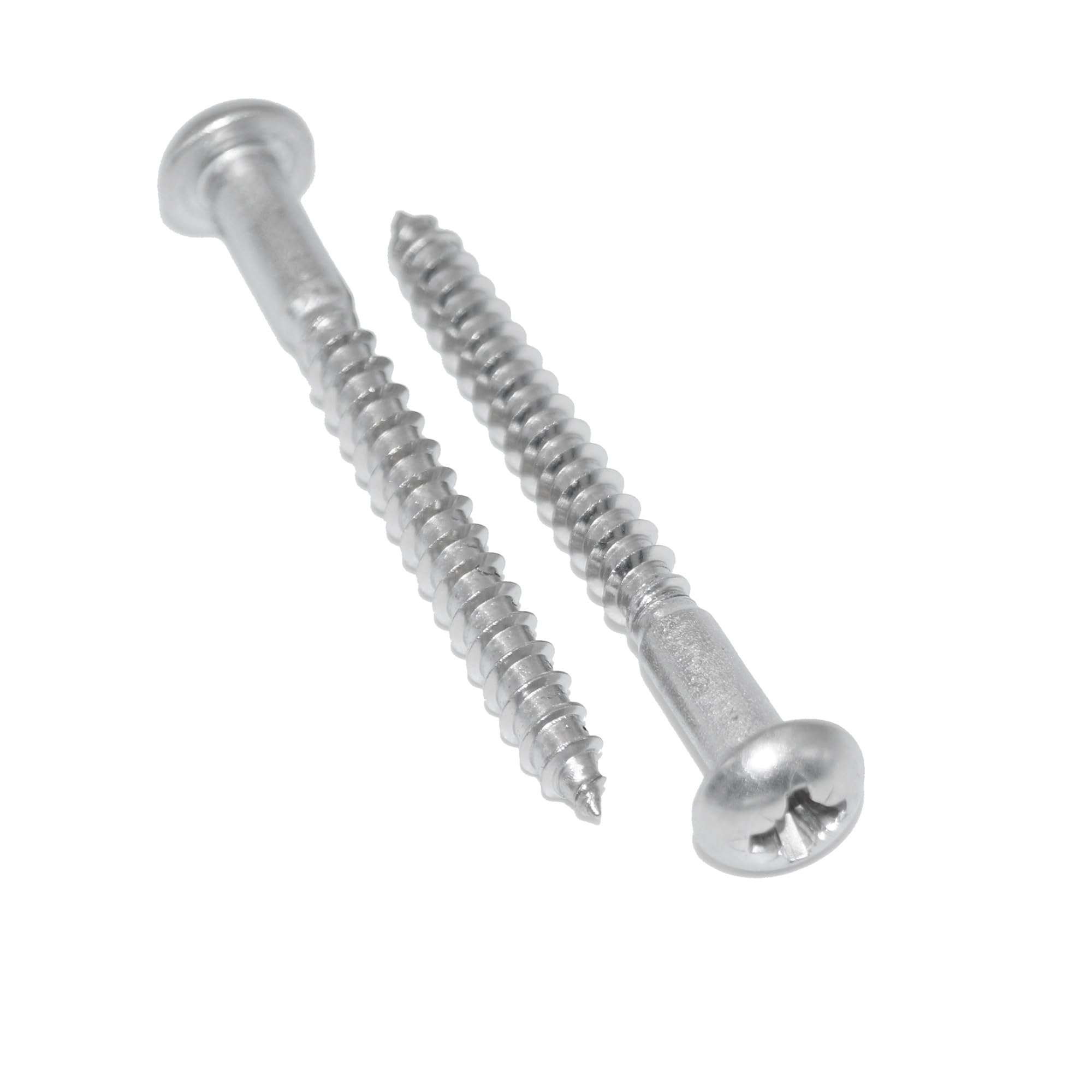 Wood Screws 4 x 40 Pack of 20 Stainless Steel A2 / V2A Half Round Wood Screws with Phillips Head PZ Pozidrive DIN 7996 Rust-Proof