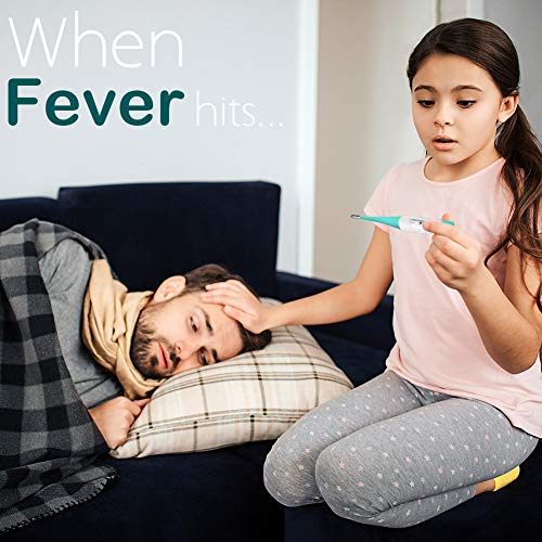 JUNING Digital Medical Thermometer - Oral, Rectal and Axillary Thermometer Temperature Fast Reading Easy and Accurate Oral Thermometer for Baby, Children and Adults with Fever Indicator - Thumbnail 4