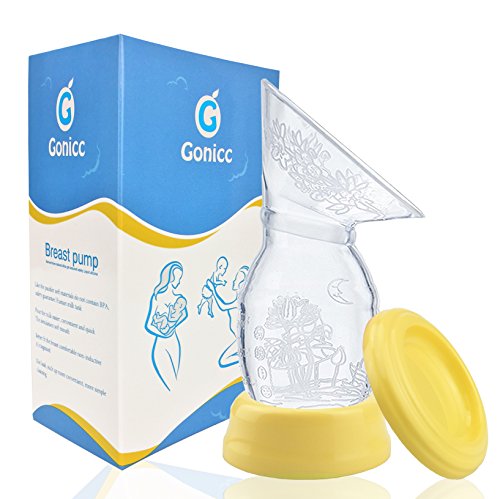 Great Deal! Gonicc Professional Manual Silicone Breast Pump, Portable Hands-Free Design, Food Grade, Ultra-Flexible Silicone, BPA-Free Breastpump Materials for Breast Feeding, Breastmilk Pump.