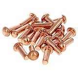 Aicosineg Solid Rivets,50Pcs M4 Round Head Copper