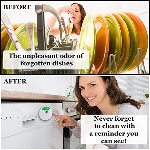 Dishwasher Magnet (1pc) - Clean, Dirty or Empty Sign - Non-Scratch 3.5” Magnetic Sign - Includes Double Sided 3M Tape for Non-Magnetic Surfaces (Round Dishwasher Magnet (White))