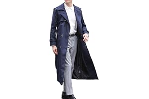 Pantete Man's Double Breasted Trench Coat Oversized Casual windbreaker Lapel Long Jacket Overcoat