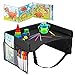 Kids Travel Tray - Waterproof, Portable Toddler Snack and Play Station with Mesh Storage Pockets - Activity Lap Desk for Car Seat, Stroller, Plane by EverythingINplace (Black)