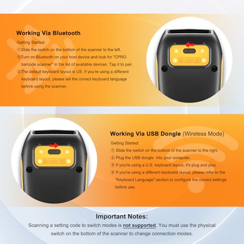 NETUM CS7501 QR Code Scanner - Upgraded Bluetooth Barcode Scanner, Mini Portable 1D and 2D Barcode Reader for Inventory Management, Wireless Imaging Scanner