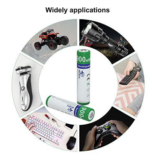 melasta 16 Count AAA NiZn Rechargeable Batteries, 1.6V 900mWh AAA Battery for Solar Light Cordless Phone Alarm Clock Mouse