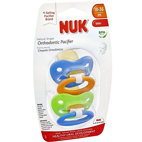 Nuk natural shape orthodontic pacifiers, latex, 18-36 m…