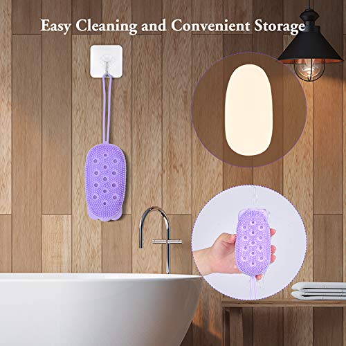 Silicone Bath Body Brush for Girl, Exfoliating Body Scrub Brush, Shower Cleansing Scrubber Brush for Princess, Double-Sided Silicone Sponge Bath Brush with Soft Brush Head and Hard Massage Ball