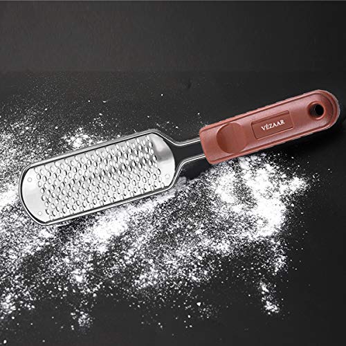 VÉZAAR Foot Dead Skin Pusher Pedicure Foot File Massager, Calluses Remover, Colossal Feet Rasp Care Professional Foot SPA Tool for Cracked Corns Cuticle Hard Skin, Stainless Steel Coarse Gift Files - Thumbnail 7