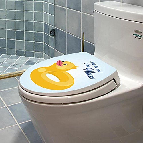 Homefind 3D Yellow Duck Toilet Seat Stickers Removable