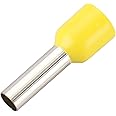 Baomain AWG 10/6.0mm² Wire Copper Crimp Connector Insulated Ferrule Pin Cord End Terminal E6012mm Pack of 100 (Yellow)