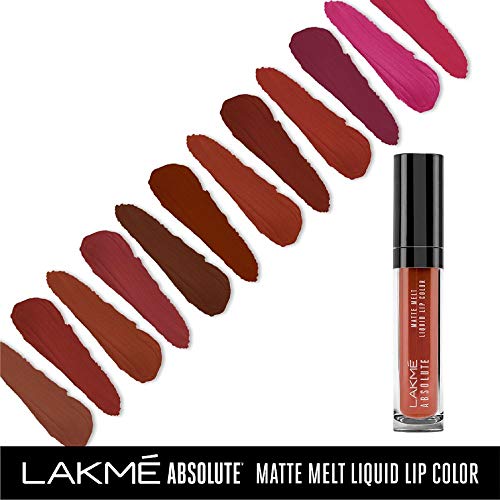 Lakme Absolute Matte Melt Liquid Lip Color, Crushed Caramel, 6 ml